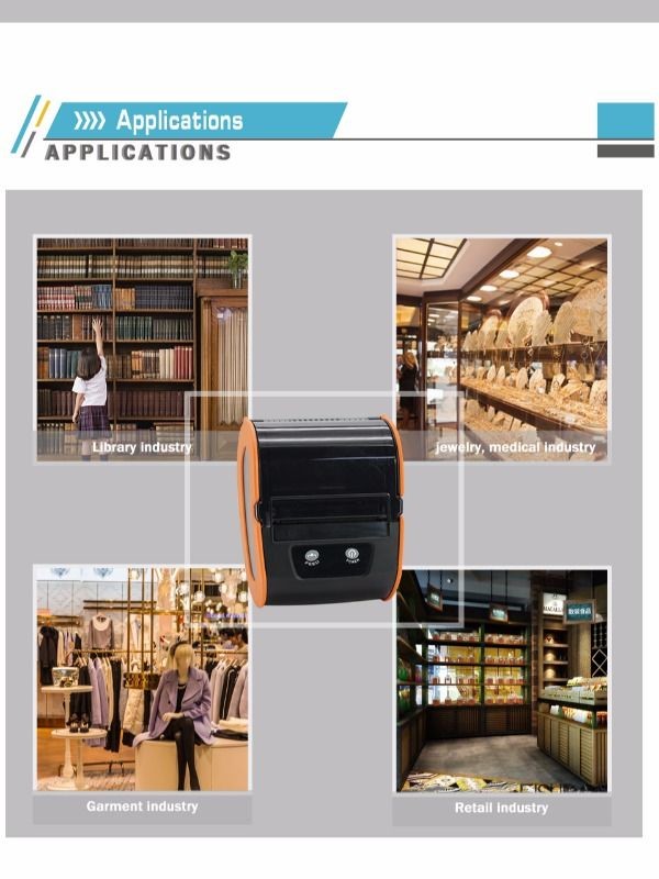 Thermal Printer Label Receipt Printer 80mm Portable Mini Mobile Printer Bluetooth Label Maker Support POS Android IOS