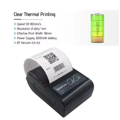 Portable 58mm Android Bluetooth Thermal barcode Printer MTP-II