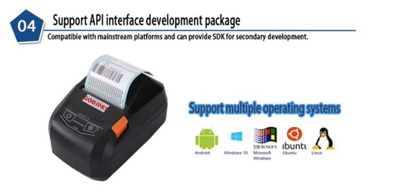 Portable 58mm thermal barcode  printer bluetooth label sticker printer