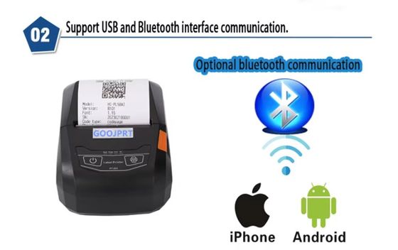 Portable 58mm thermal barcode  printer bluetooth label sticker printer