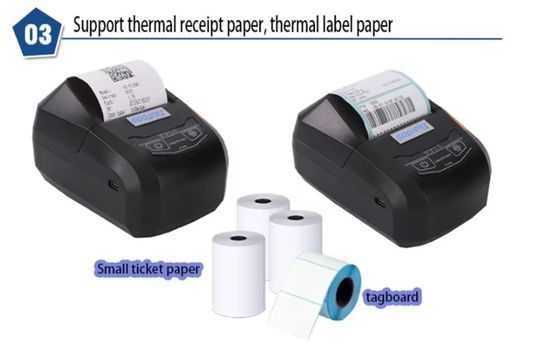 Portable 58mm thermal barcode  printer bluetooth label sticker printer