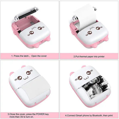 Printer Portable Bluetooth 4.0 Printer Photo Thermal Printer Phone Wireless Connection Printer 1200mAh Battery