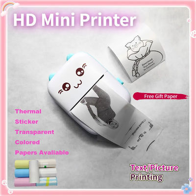 Printer Portable Bluetooth 4.0 Printer Photo Thermal Printer Phone Wireless Connection Printer 1200mAh Battery