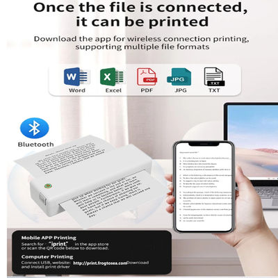 Portable Mini A4 Thermal Printer No Ink Printing for Phone PC Tattoo Transfer Stencil Maker with Thermal Rolls Folded Paper