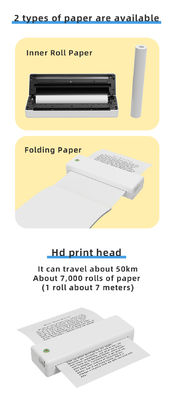 Portable Mini A4 Thermal Printer No Ink Printing for Phone PC Tattoo Transfer Stencil Maker with Thermal Rolls Folded Paper
