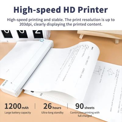Portable Mini A4 Thermal Printer No Ink Printing for Phone PC Tattoo Transfer Stencil Maker with Thermal Rolls Folded Paper