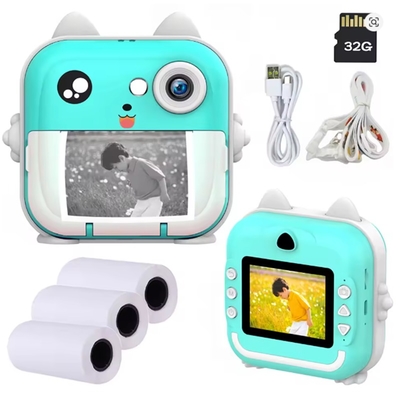 Children 1080P HD Digital Camera Toys Instant Print for Kids Thermal Print Camera Instant Print Photo Video With 32G Memory Card