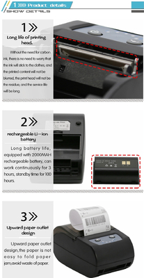 Portable 58mm Thermal Bluetooth Label Printer Barcod printer receipt printer with android ios have app